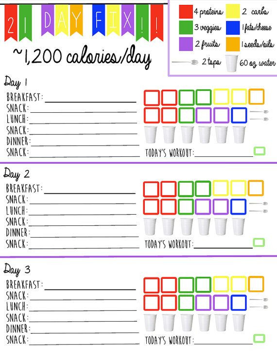 21 Day Meal Plan Template Fitness Logging System Tracking Sheet Beach Body 1 200