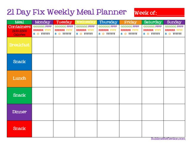 21 Day Meal Plan Template Pin On Exercise