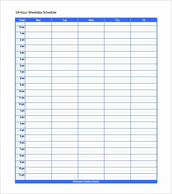 24 Hour Planner Template 24 Hour Schedule Template Elegant Work Schedule Templates