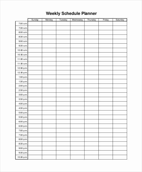 24 Hour Planner Template Week Time Schedule Template New Printable Weekly Planner