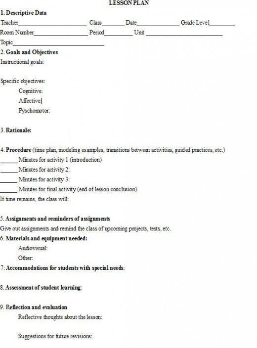 20 3 Part Lesson Plan Template 