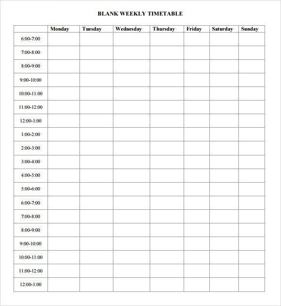 4 Year College Plan Template 8 Free Timetable Templates Excel Pdf formats