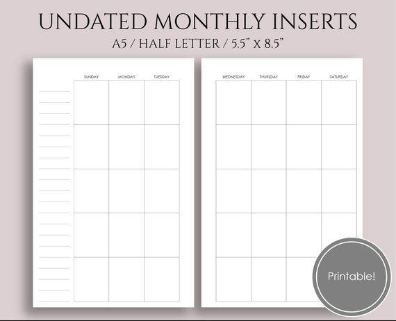 5 5 X 8 5 Planner Template Pin On Bullet Journal Inspiration