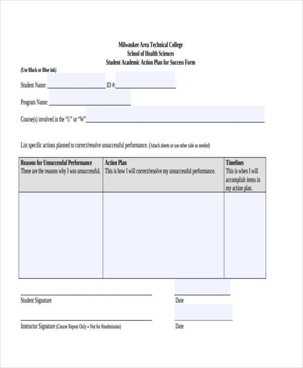 Academic Success Plan Template Action Plan Template for Students Beautiful 8 Student Action