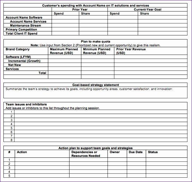 Account Plan Template Strategic Account Planning Template Awesome 9 Resource