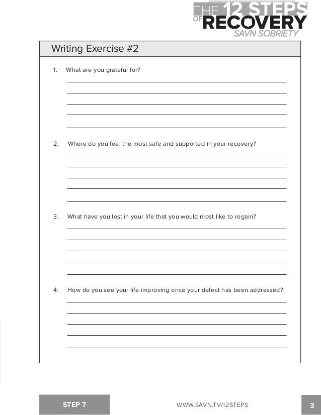 12 Step Recovery Worksheets