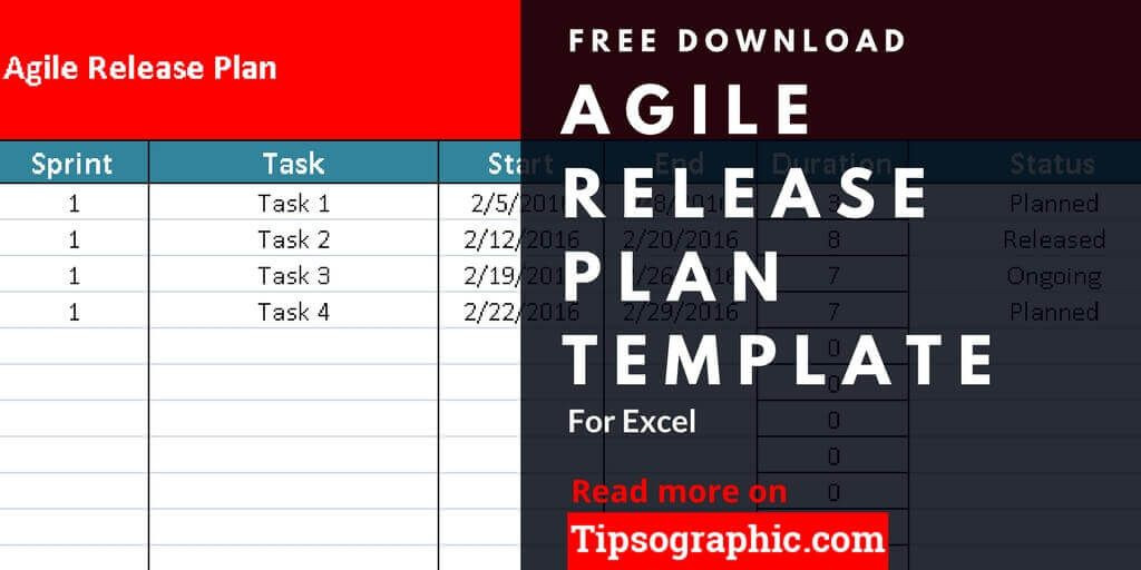 Agile software Development Plan Template Agile Release Plan Template for Excel Free Download