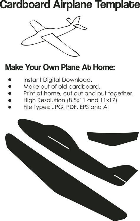 Airplane Template to Cut Out Cardboard Airplane Template Airplane Cutout On Paper