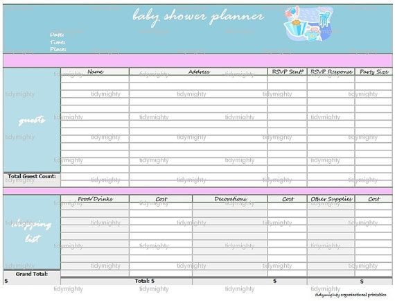 Baby Shower Planner Template Baby Shower Planner organizer Printable Pdf Instant