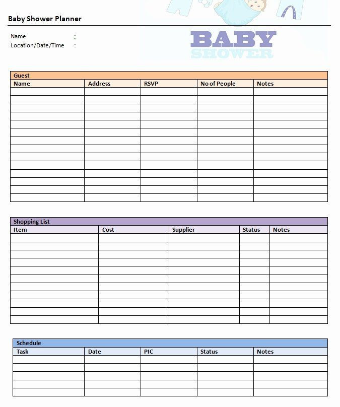 Baby Shower Planner Template Baby Shower Planning Checklist Luxury 24 Helpful Baby Shower