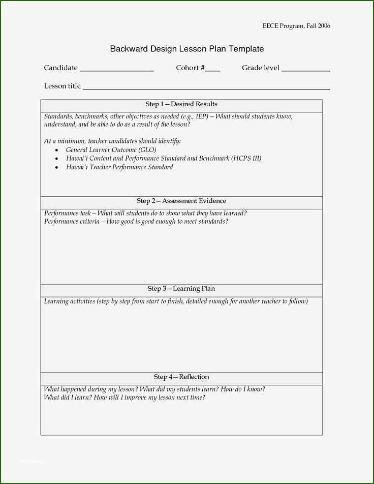 Backwards Design Unit Plan Template Backwards Design Lesson Plan Template 13 Plan to Try Out In