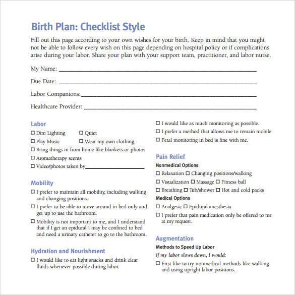 Birth Plan Template Word Doc Pin On Pregnant