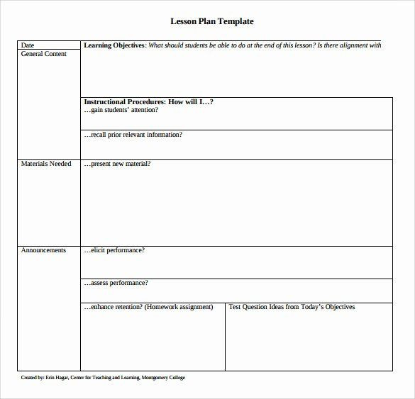 Blank Lesson Plan Template Downloadable Lesson Plan Template Awesome 14 Sample