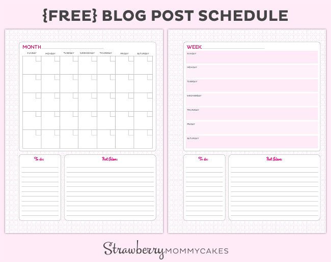 Blog Planner Template Blog Post Schedule Printable