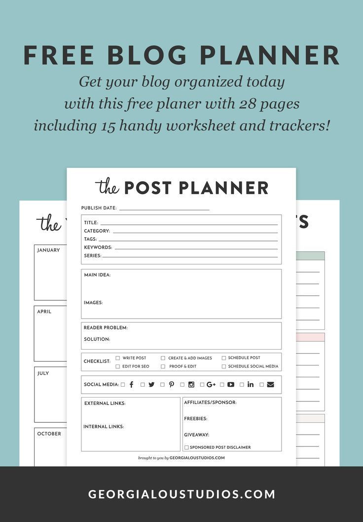 Blog Planner Template Free Printable Blog Planner In 2020