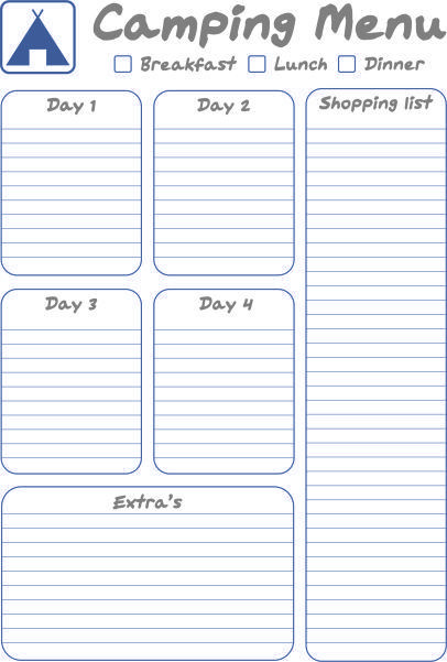 Boy Scout Meal Planning Template Free Camping Meal Planner In 2020