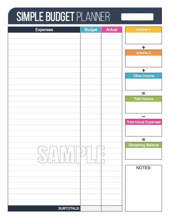 Budget Planner Template Printable This Simple Bud Planner Worksheet Fillable Personal