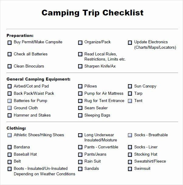 Campground Business Plan Template Campground Business Plan Template Unique 8 Camping Checklist