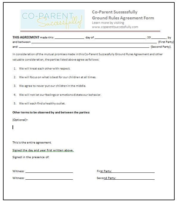 Co Parenting Plan Template Groundrules1 594677