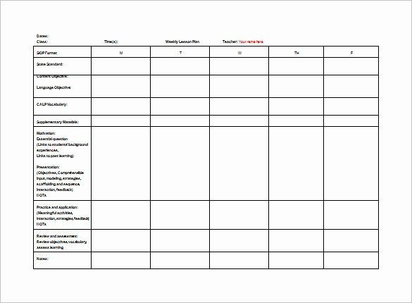 Co Teaching Planning Template Teacher Day Plan Template Lovely Free Weekly Lesson Plan