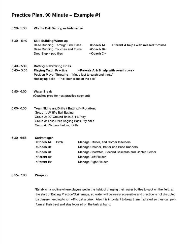 College Baseball Practice Plan Template Practice Plans