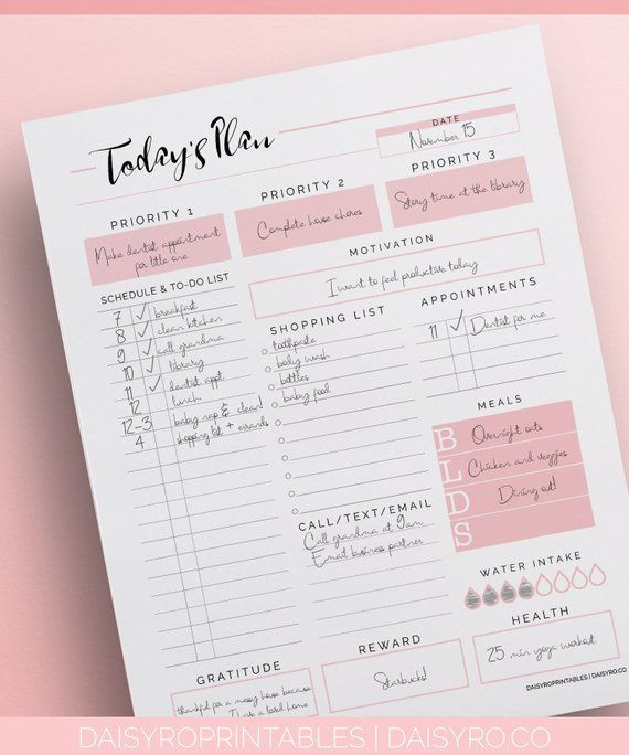 Cute Daily Planner Template Daily Planner Printable to Do List today S Plan Cute