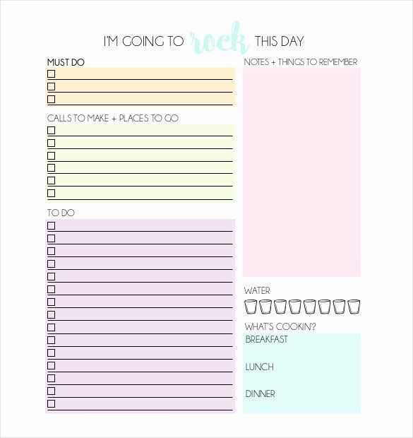 Cute Daily Planner Template Daily Planner Template 2016 New 31 Daily Planner Templates