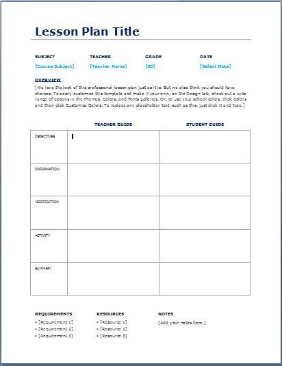 Daily Lesson Plan Template Word Teacher Daily Lesson Planner Template