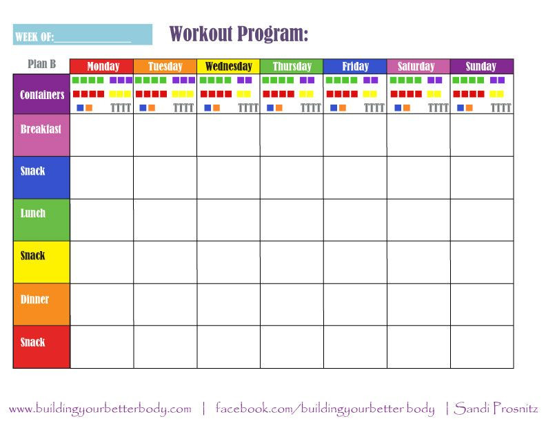 Daily Meal Plan Template Plan B 21 Day Fix Meal Planning Template 1500 1799 Calorie