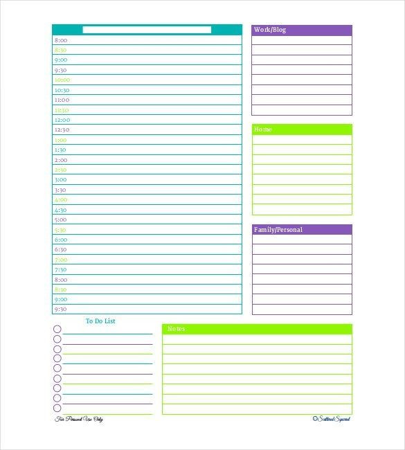 Daily Planner Excel Template 2015 Daily Planner Template 28 Free Word Excel Pdf Document