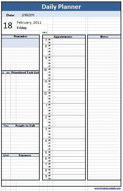 Daily Planner Excel Template 2015 Daily Planner Template 416646 Pixels