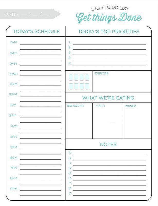 Daily Planner Printable Template 10 Free Printable Daily Planners