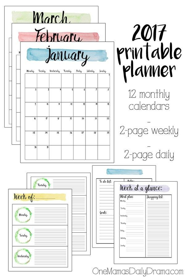 Daily Planner Template 2017 2017 Printable Planner