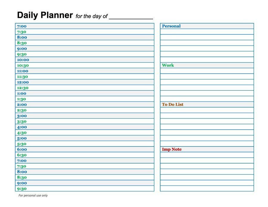 Daily Planner Template 2017 Daily Planner Printable Template Beautiful 40 Printable