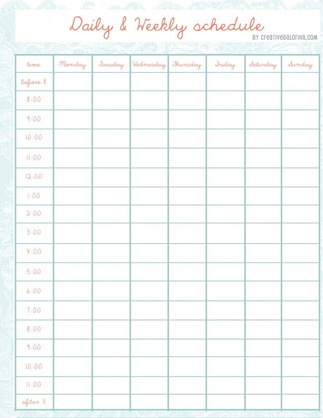 Daily Schedule Planner Template 404 Not Found