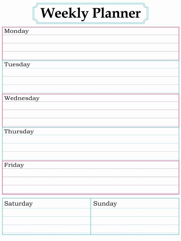 Daily Schedule Planner Template Weekly Family Planner Template Unique Best 25 Weekly