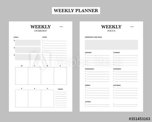 Daily Weekly Monthly Planner Template 3 Set Of Minimalist Planners Daily Weekly Monthly Planner
