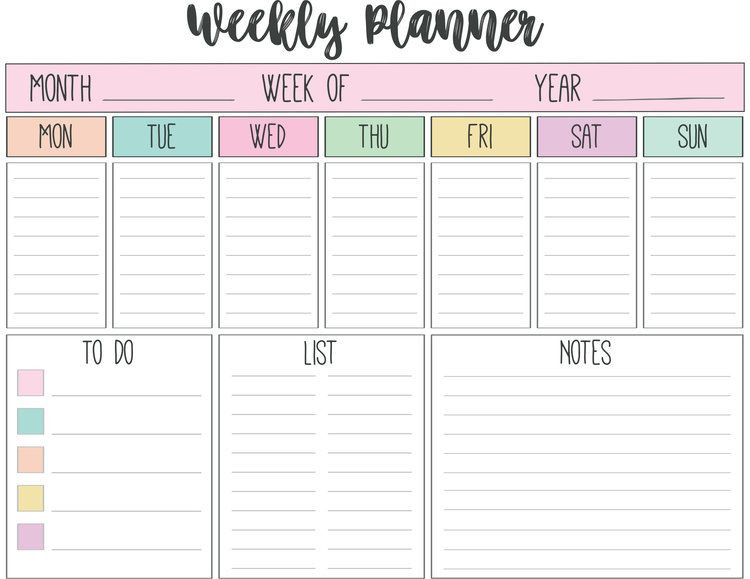 Daily Weekly Monthly Planner Template Free Printable Weekly &amp; Monthly Planners — Journey with Jess