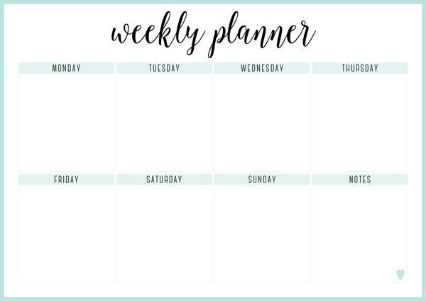 Daily Weekly Monthly Planner Template Printable Daily Calendar 2019 Free Printable Weekly Calendar