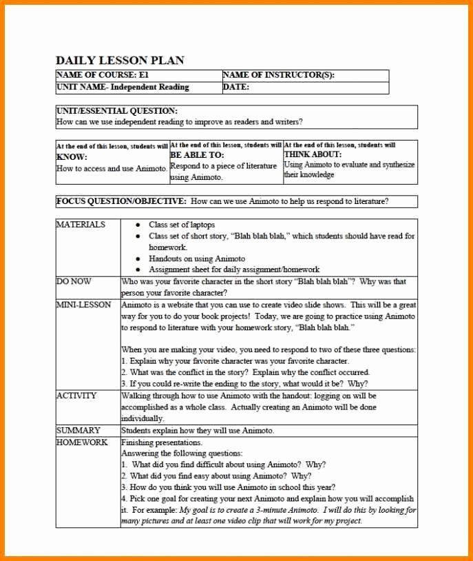 Differentiated Lesson Plan Template Differentiated Instruction Lesson Plan Template New