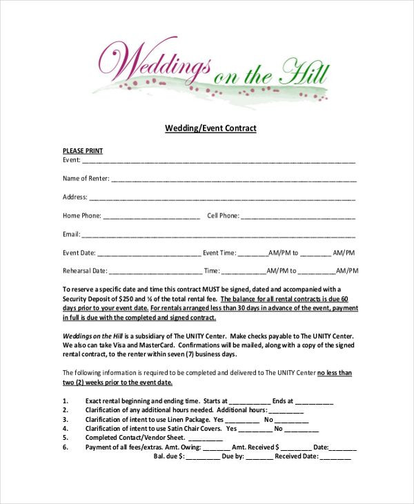Event Planning Contract Template Image Result for Wedding Planner Contract form