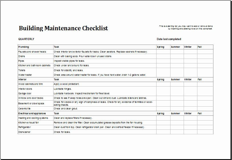 20 Facility Maintenance Plan Template Simple Template Design