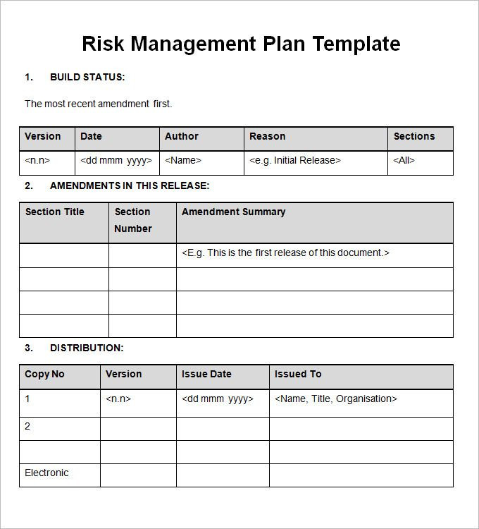 File Plan Template Records Management 13 Risk Management Plan Templates