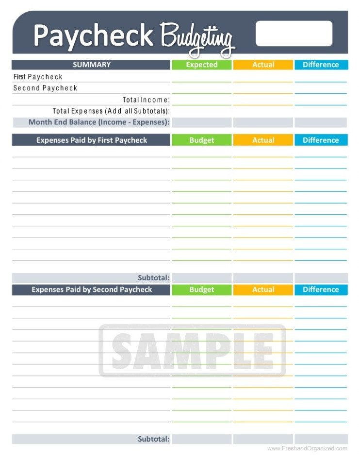Free Budget Planner Template Paycheck Bud Ing Worksheet Editable Personal Finance