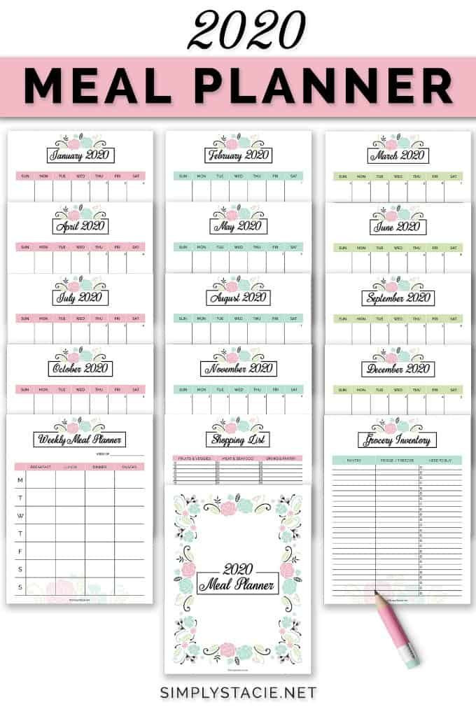 Free Monthly Meal Planner Template 2020 Meal Planner Free Printable In 2020