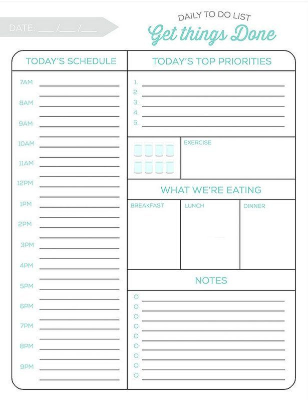 Free Printable Daily Planner Template 10 Free Printable Daily Planners