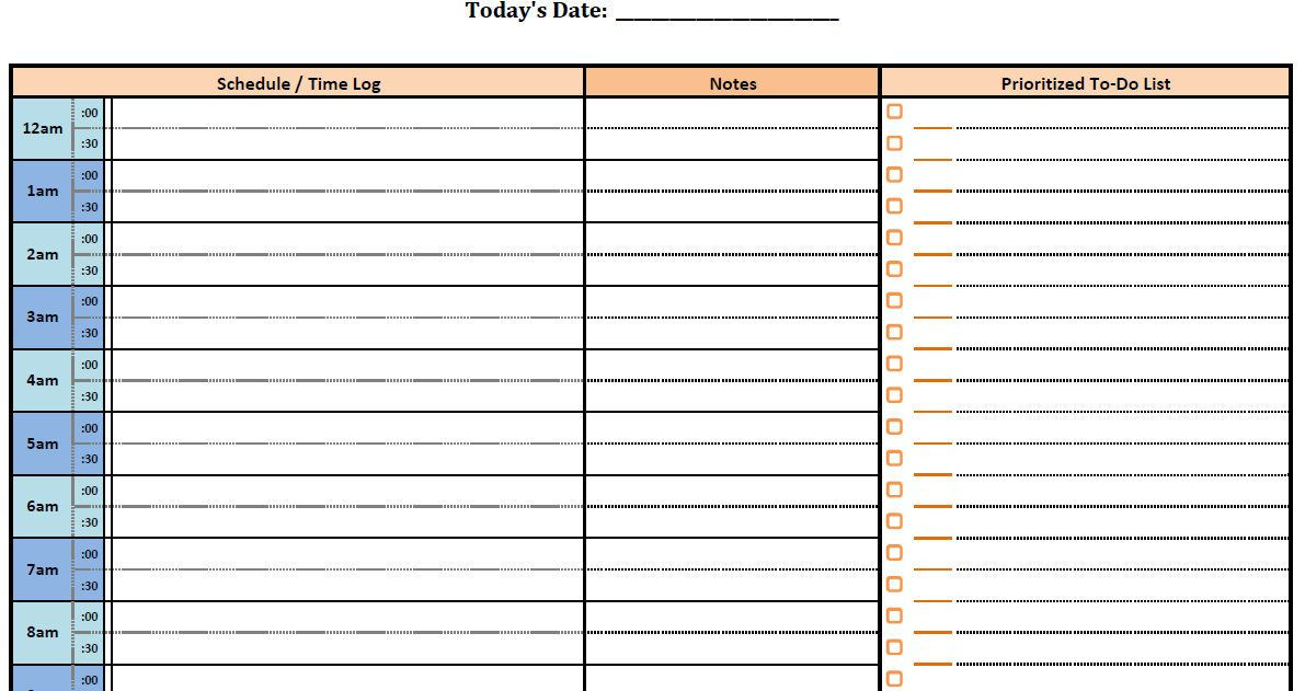 Free Printable Daily Planner Template Free Printable Daily Blank Pdf Planner