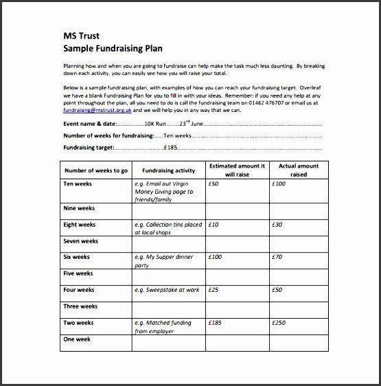 Fundraising event Planning Template Fundraising Plan Template Free Best 9 Activity Plan