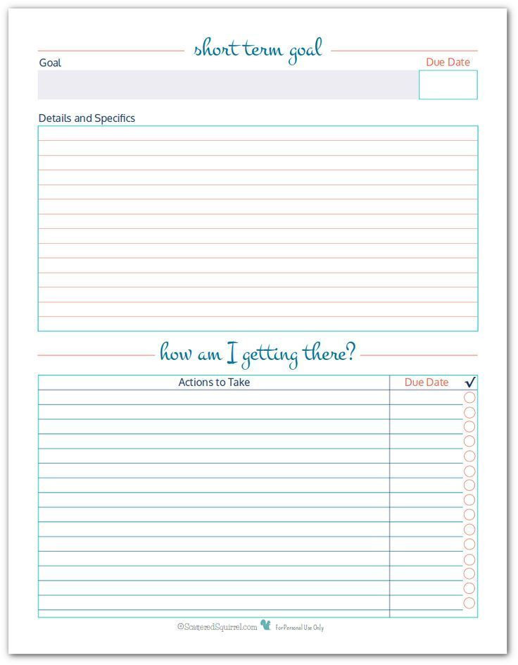 Goal Planning Template Personal Planner Free Printables