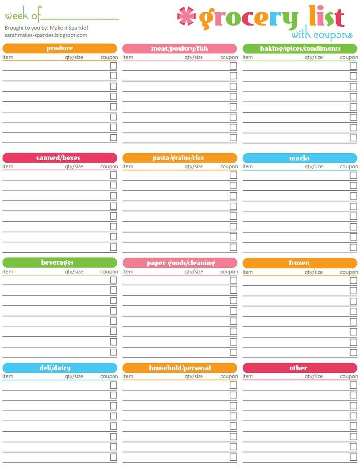 Google Drive Meal Plan Template Grocery List with Coupons Pdf Google Drive S Docs
